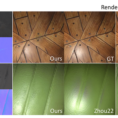 A comparison between SVBRDF maps and other state-of-the-art methods