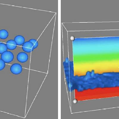  Scenes from the two data sets. On the left is the bubble data set, on the right is the cloud data set.