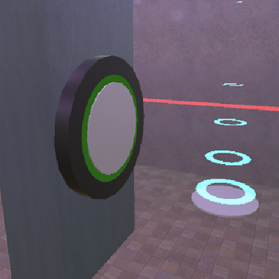 A portal through which a laser can be teleported.