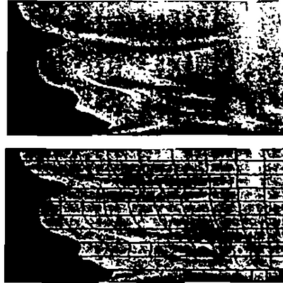 a) Constant angle sampling of the organ surface. b) Same camera position as a) but with perimeter sampling