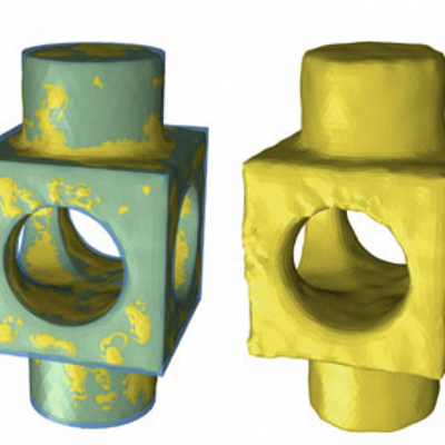 A visual comparison between vertex position, vertex normal, and face normal filtering methods