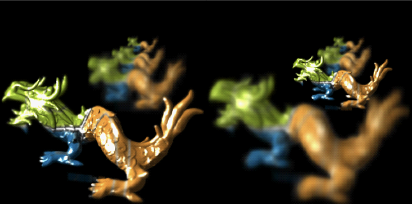 Example of the out-of-focus effect with our approximate algorithm.